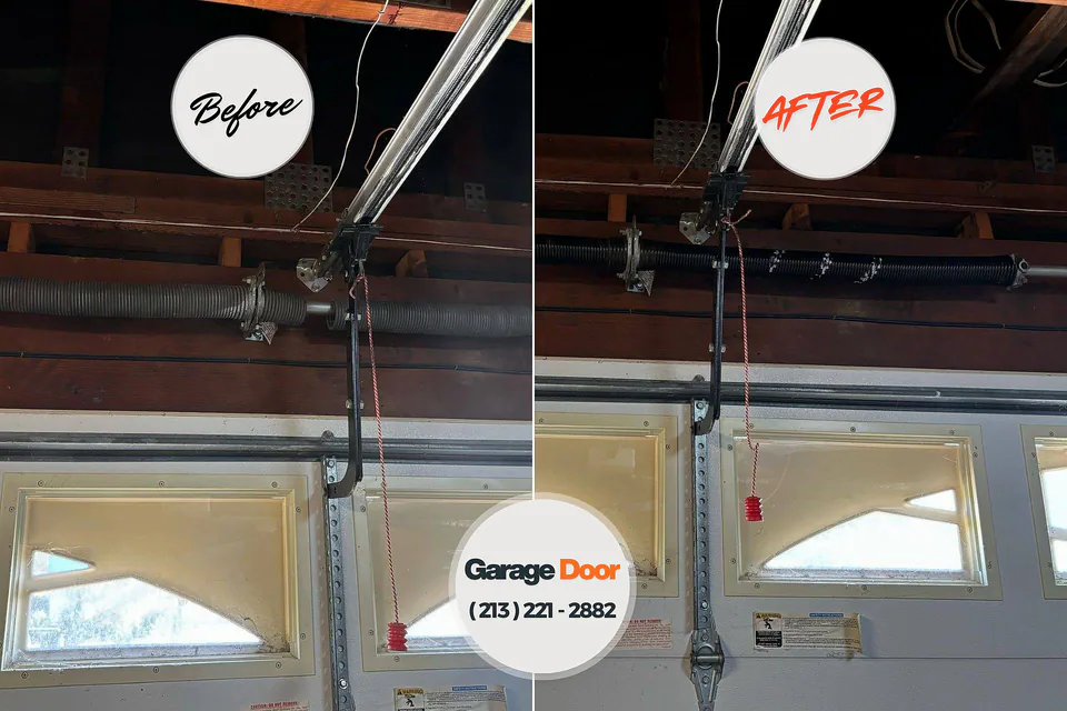 Before and after: garage door repair Rockmart, GA